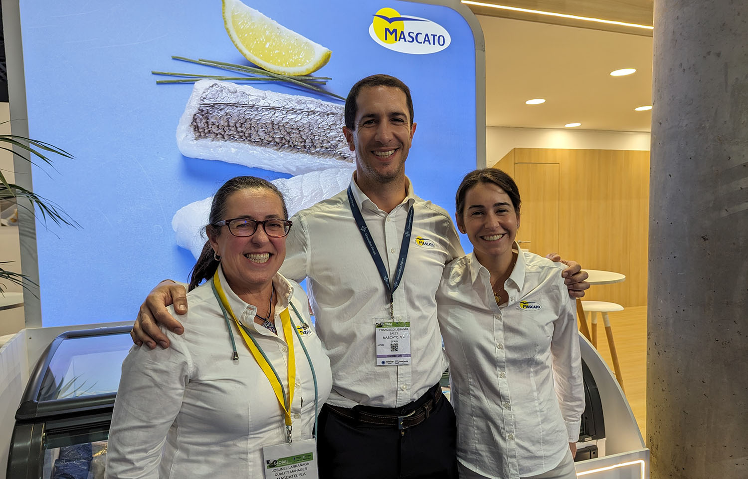 Mascato staff at the company's booth at the 2024 Seafood Expo Global
