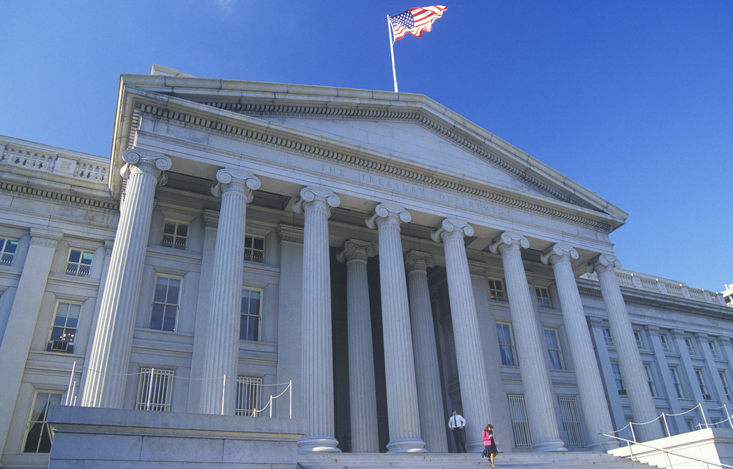 The front of the U.S. Department of the Treasury