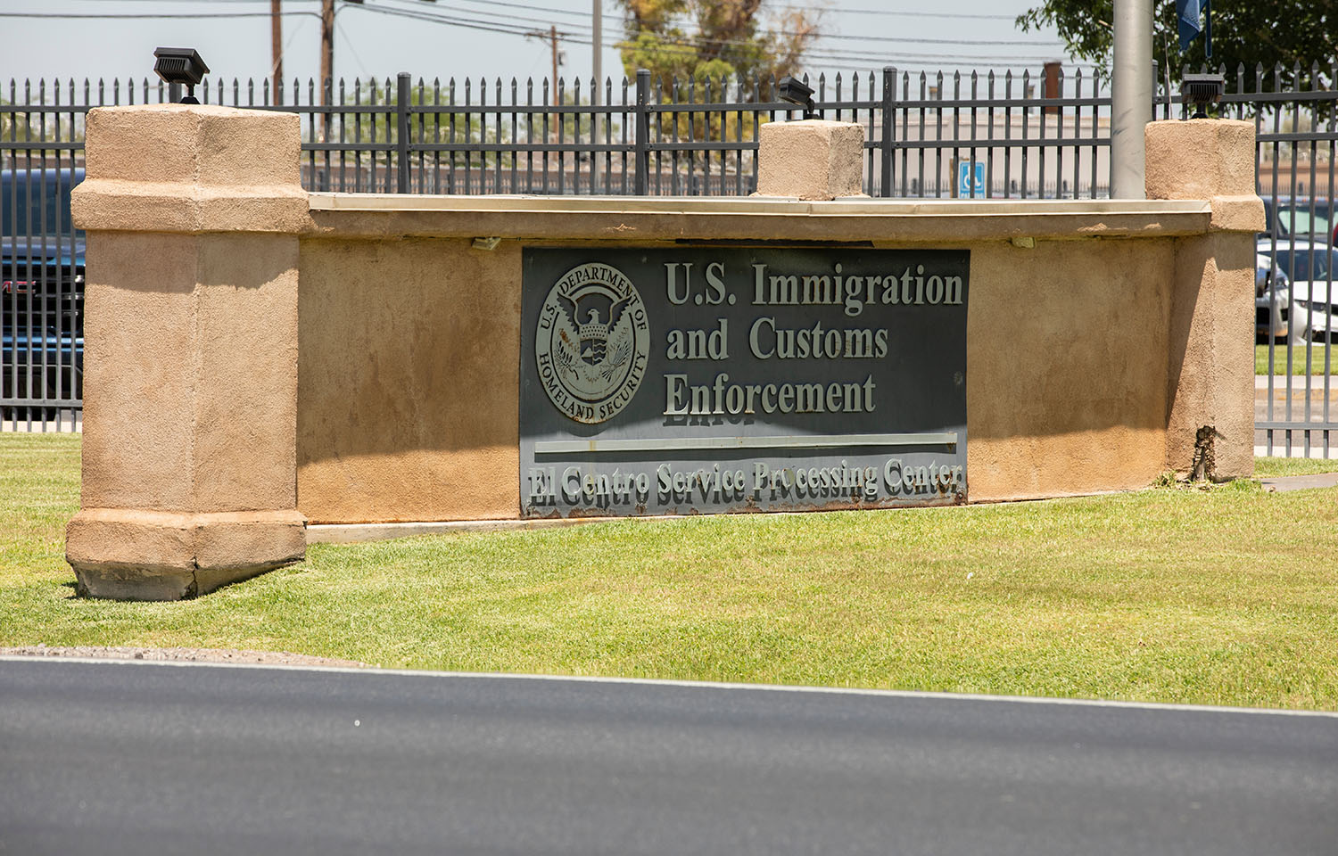 A sign for US Immigration and Customs Enforcement
