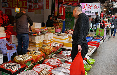 A seafood market in Xiamen, China