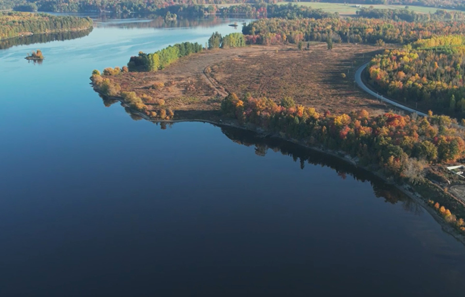 An aerial view of the proposed location for Samonix's land-based salmon farm