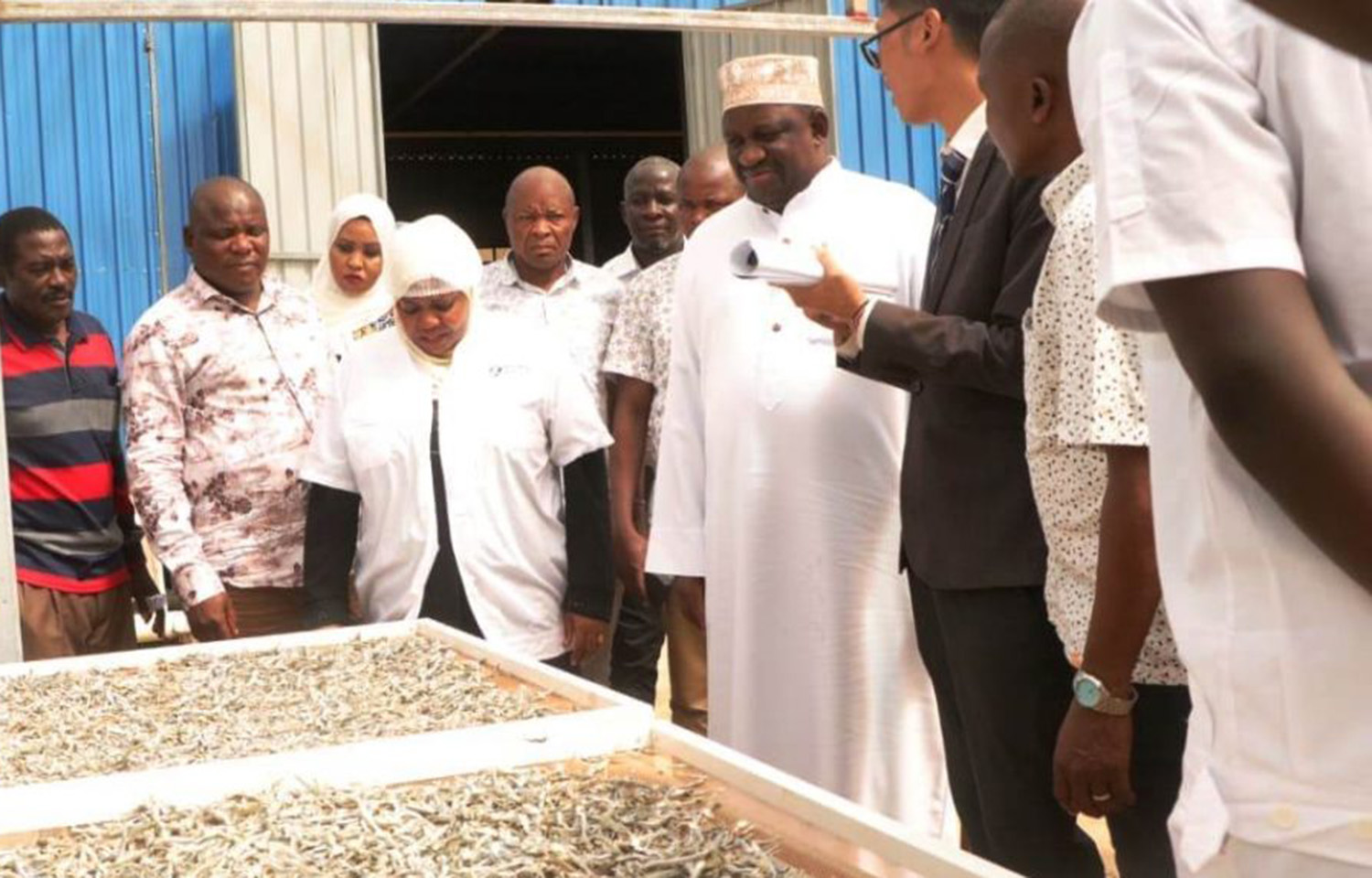 A representative of Jinzai Foods Group at the opening of the Huawen Food (Kenya) Limited facility in Shimoni, Kwale, Kenya