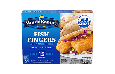 A Van de Kamp package featuring MSC labeling.