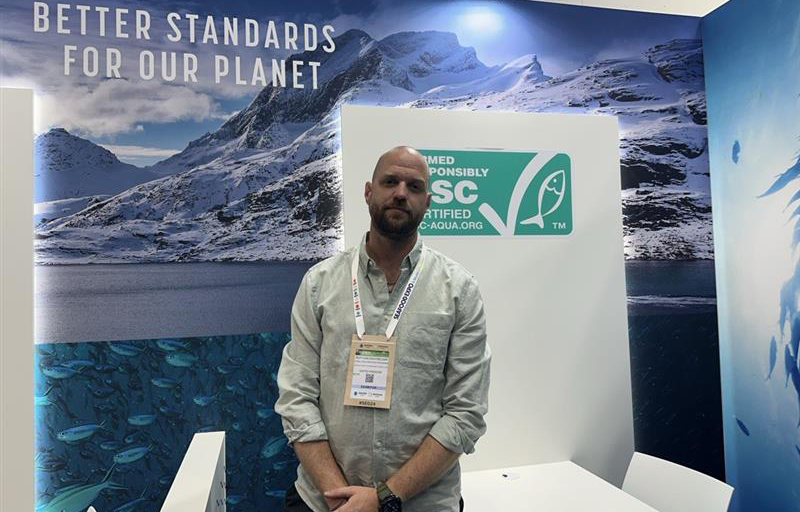 ASC AIP Global Lead Roy van Daatselaar at 2024 Seafood Expo Global I Photo by Bhavana Scalia-Bruce/SeafoodSource