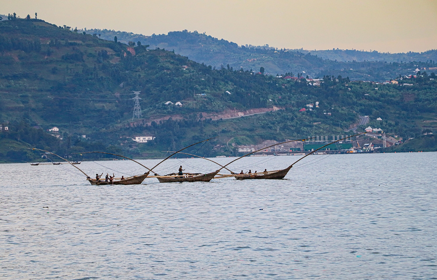 Rwandan fishermen on Lake Kivu