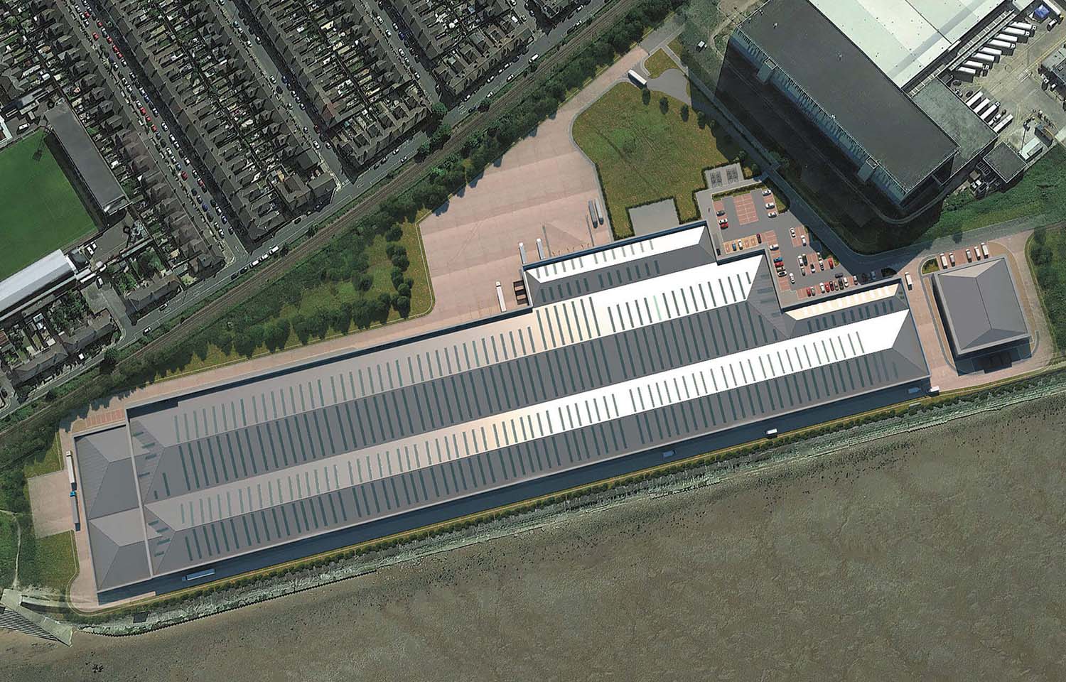 A rendering of the AquaCultured Seafood RAS facility.