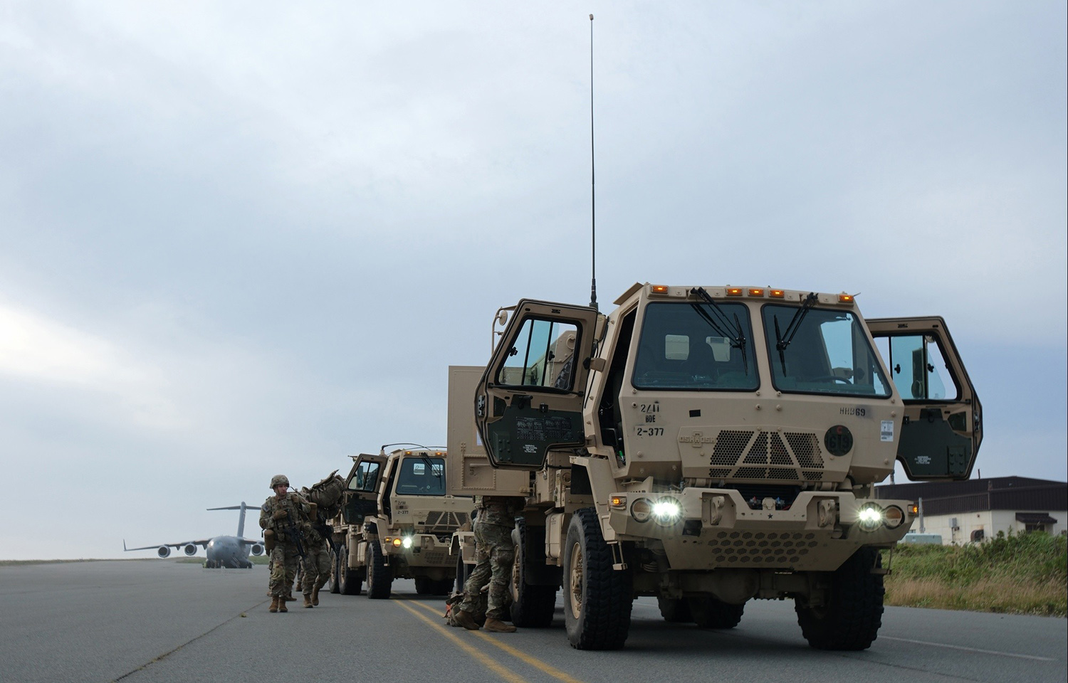 A photo of U.S. Army forces being deployed in Alaska.