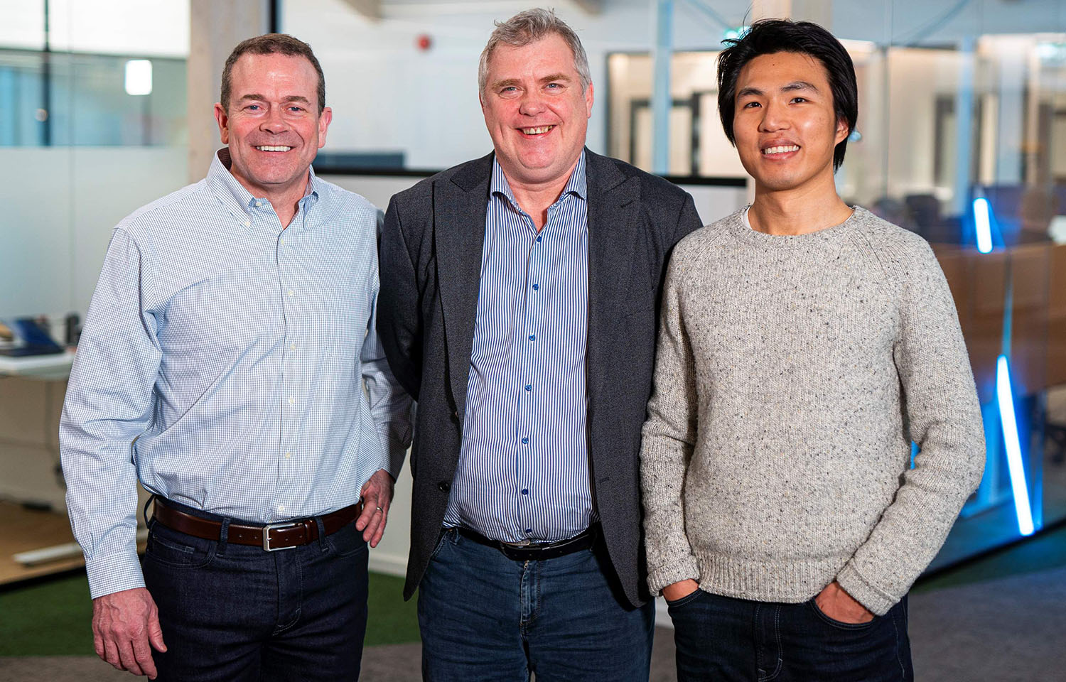 Brian Rigney, CEO, CAI Software; Maritech CEO Odd Arne Kristengård; Wesley Jiang, Vice President, STG Partners