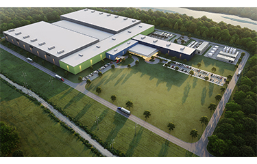 A rendering of the proposed recirculating aquaculture system facility for Millinocket, Maine.