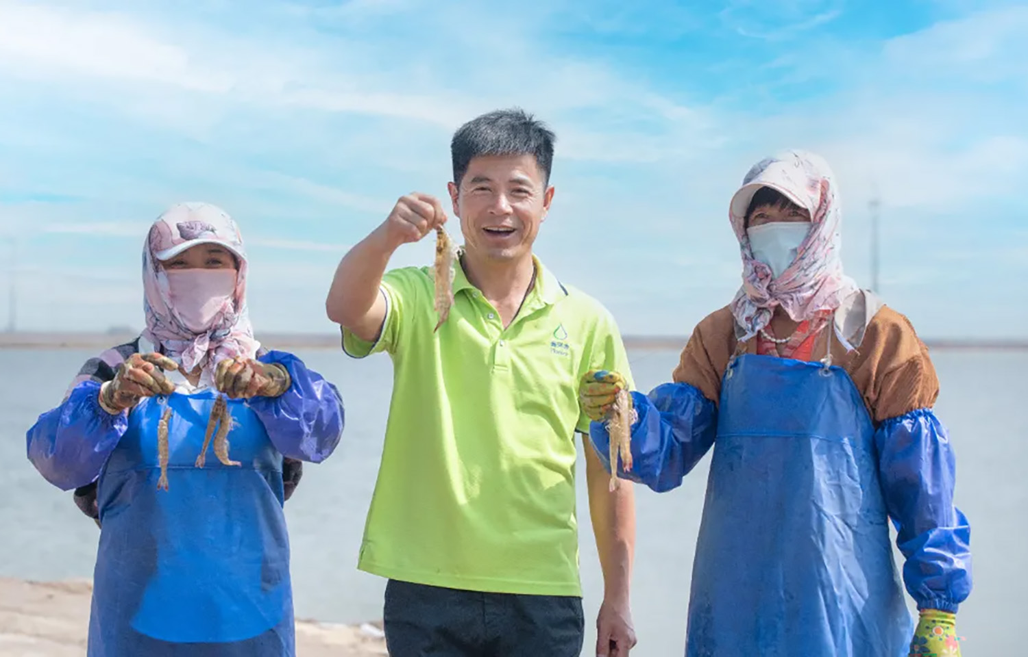 Haid reps at a shrimp farm