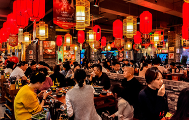 A hotpot restaurant in Chengdu, China.