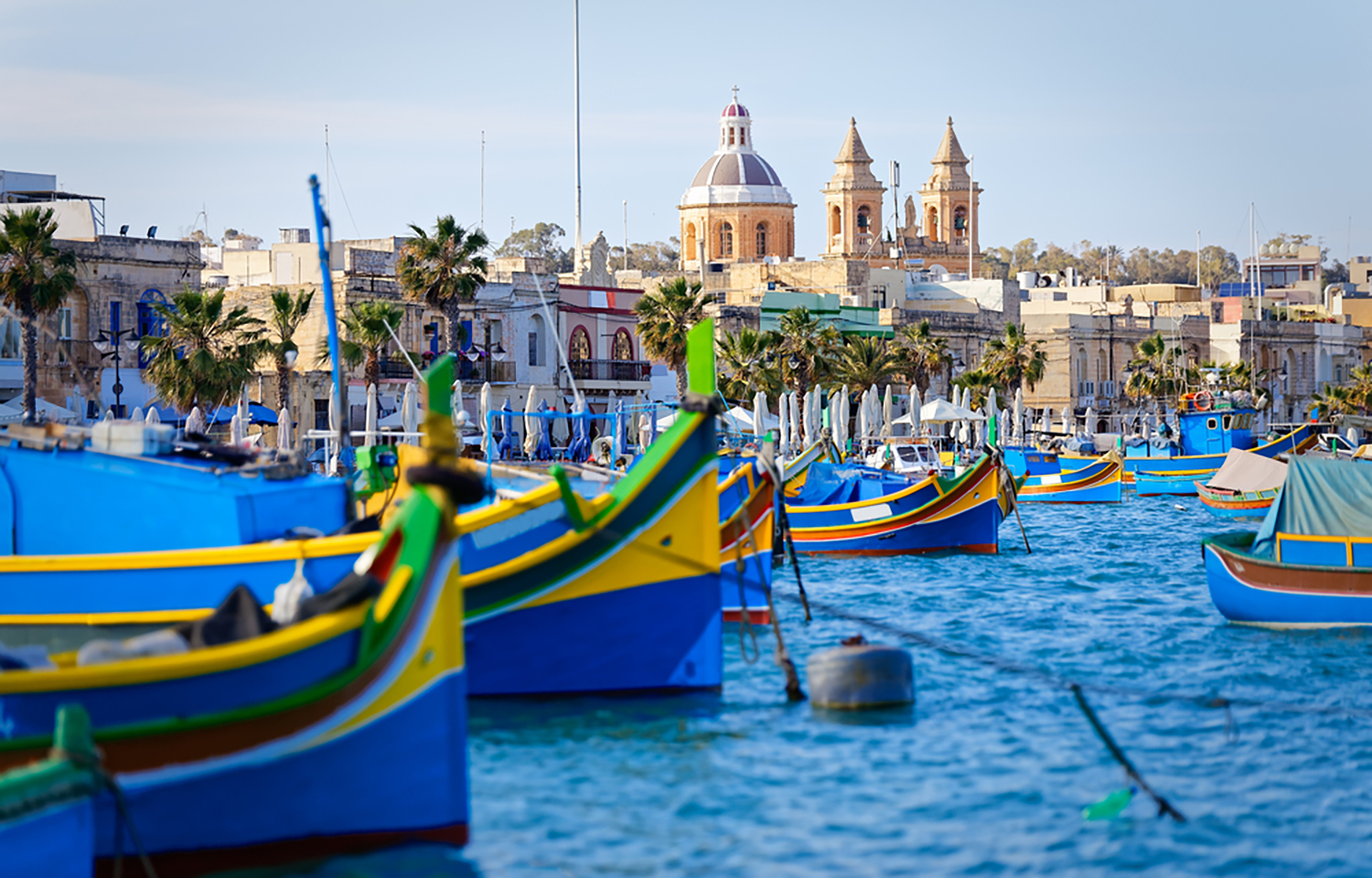 Maltese fishing boats at the port of Marsaxlokk