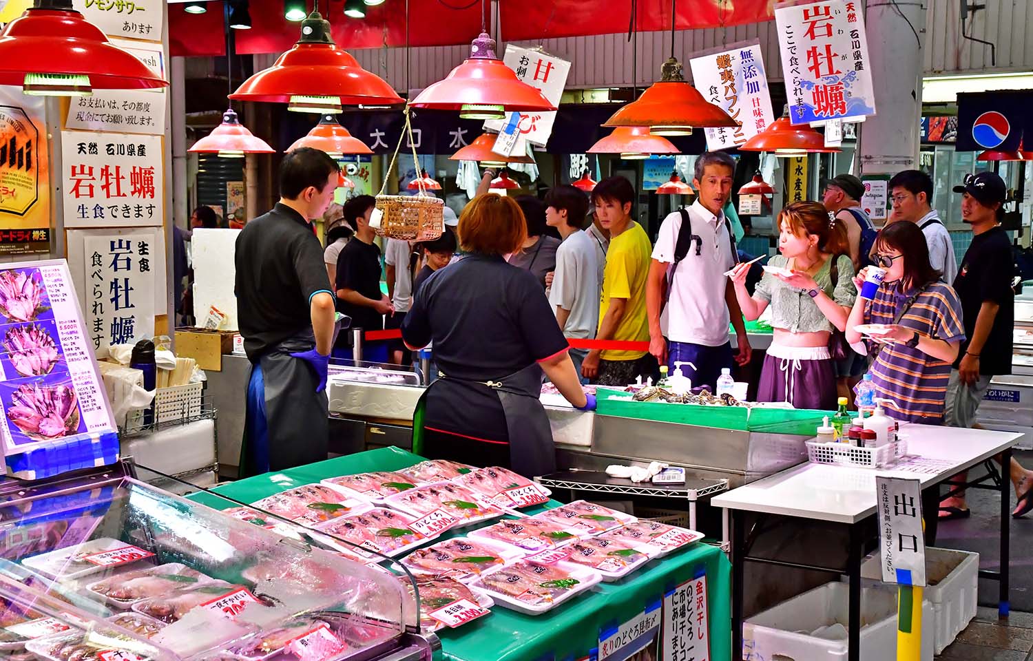 A seafood market inside Asia