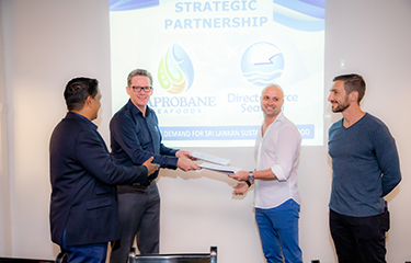 The signing ceremony of the strategic partnership between Taprobane and Direct Source.