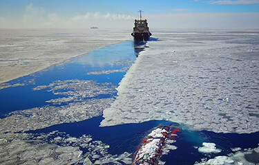 A Russian pollock fishing vessel.