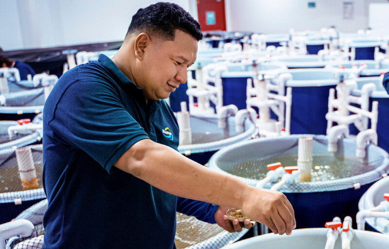 A BioMar employee