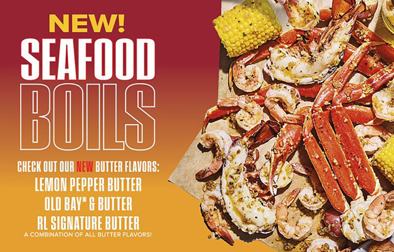A promotion for Red Lobster's new seafood boil flavors