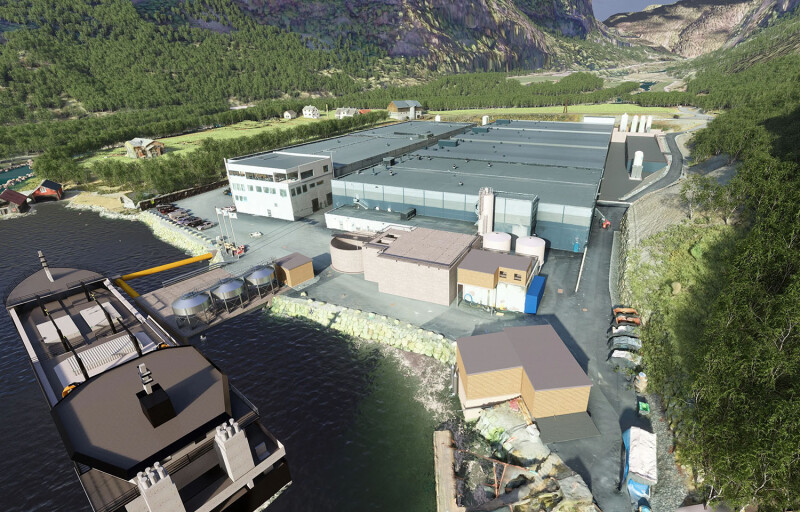 Renderings of the expanded Tytlandsvik Aqua post-smolt facility, which Grieg co-owns with Bremnes Seashore and Vesthavbruk
