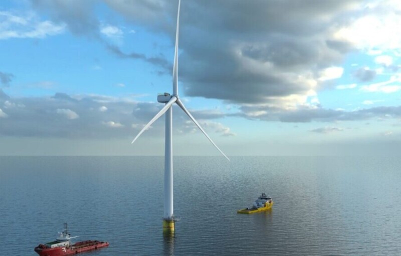 An offshore wind installation