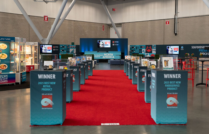 The 2025 Seafood Excellence Awards finalists on display in the Wave Makers' Zone