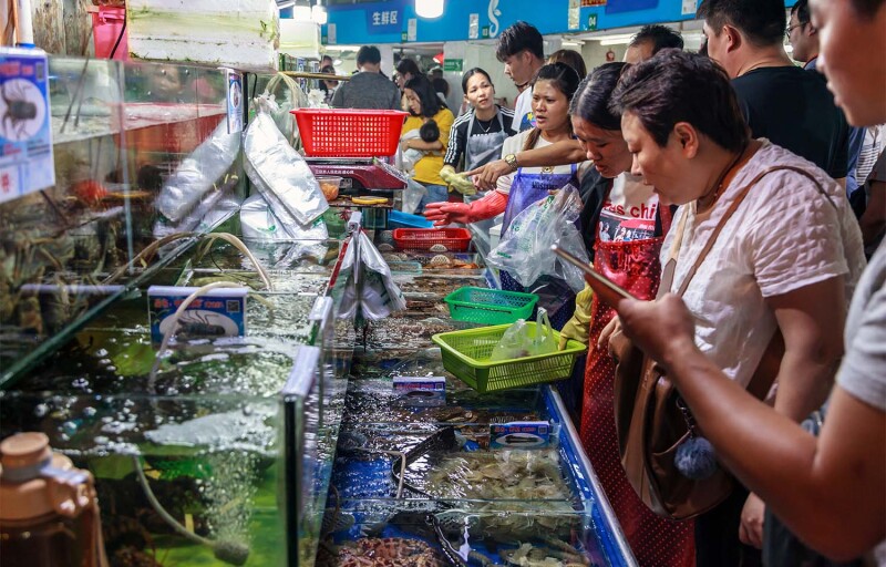 A seafood market in China