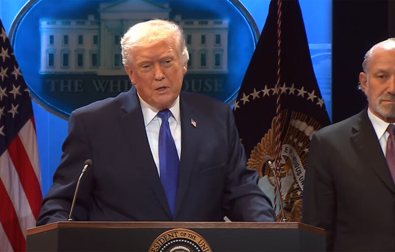 U.S. President Donald Trump at a press conference
