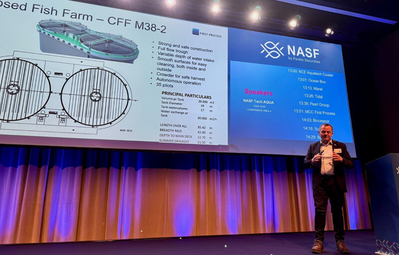 MMC First Process Sales Director Børre Waagan presenting at the 2026 North Atlantic Seafood Forum
