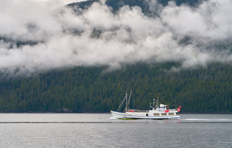 A fishing boat in the Johnstone Strait of Vancouver