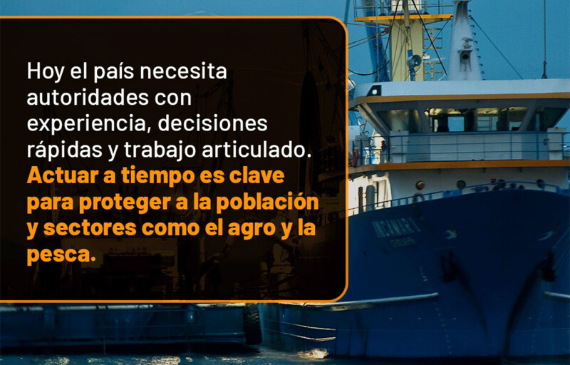 An image posted by the Sociedad Nacional de Pesqueria calling for the government to act quickly