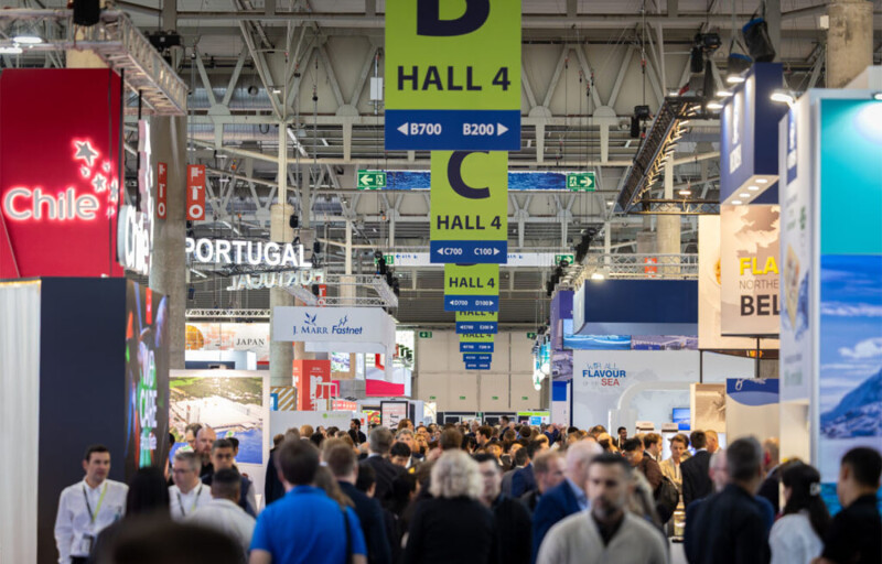 A view of the show floor at Seafood Expo Global in Barcelona