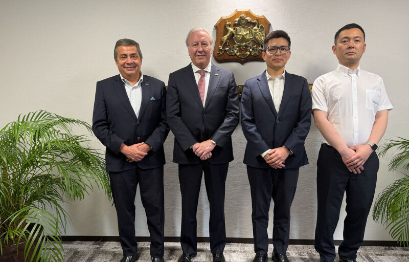 Salmones Austral officials at the opening of its Japan office