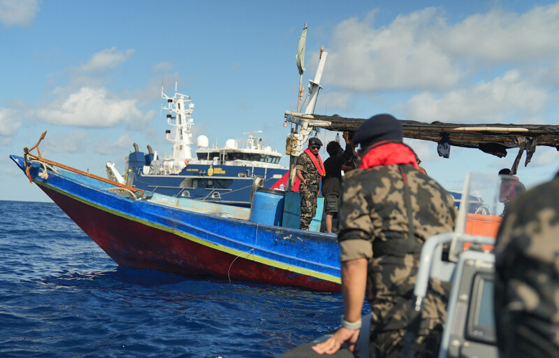 Australian and Indonesian officials conducting a joint maritime patrol