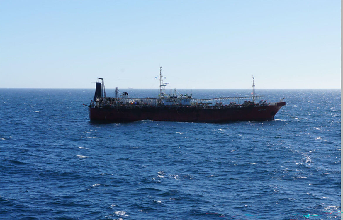 A squid jigger operating in Argentine waters