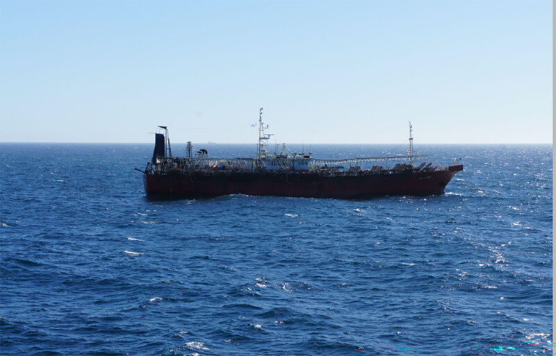 A squid jigger operating in Argentine waters