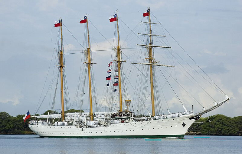 The Chilean barquentine vessel Esmeralda