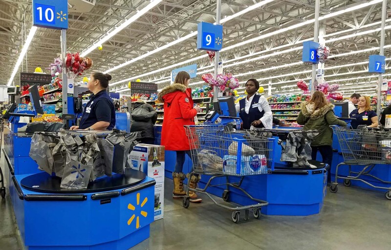 The interior of a Walmart