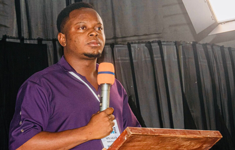 Salifu Eyiojotule Daniel giving a talk