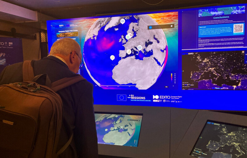 An interactive digital map showcasing the European Digital Twin Ocean (EDITO) project
