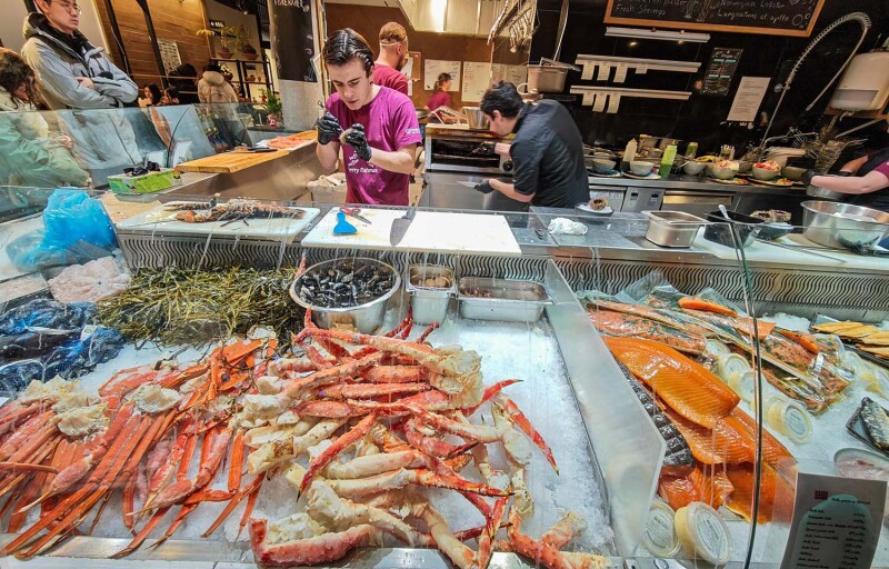 A Norwegian seafood market