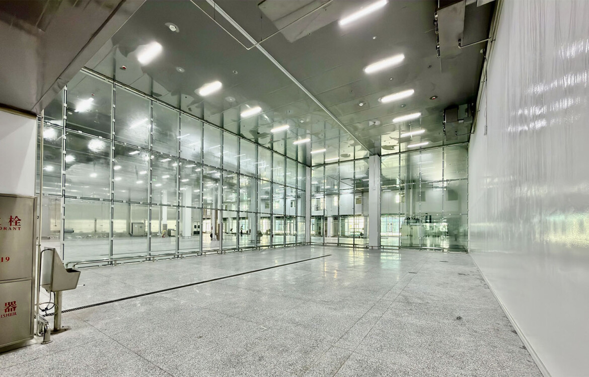 The interior of Pan Fish's new salmon processing facility in Qingdao, China