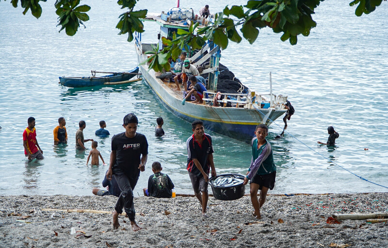 Fishermen in Maluku, Indonesia
