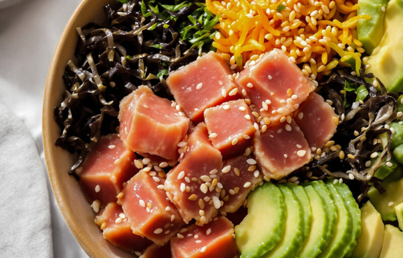 A bowl of Poke featuring tuna