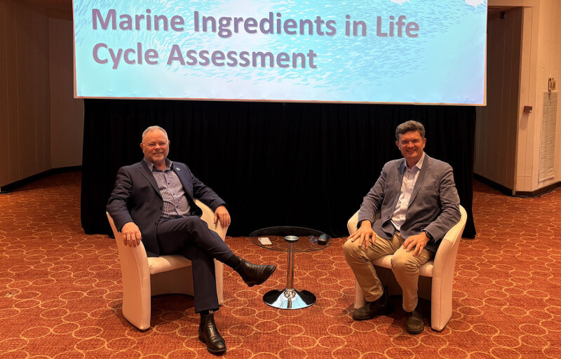 IFFO Technical Director Brett Glencross (left) and Cargill Animal Nutrition and Health Director of Sustainability for Aqua Nutrition Dave Robb