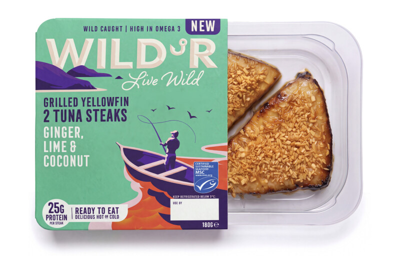WILD'R's new Marine Stewardship Council-certified Grilled Yellowfin Tuna Steaks in Ginger, Lime, and Coconut flavor