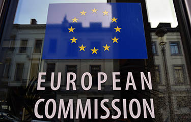 A sign at European Commission headquarters.