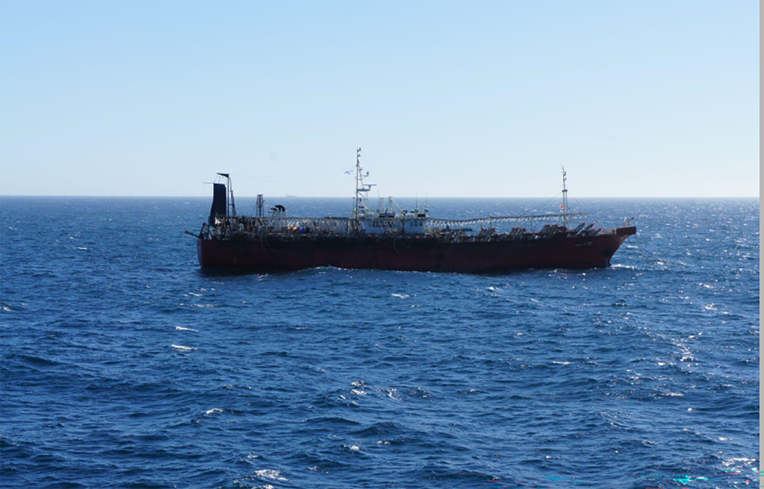 A squid jigger operating in Argentine waters