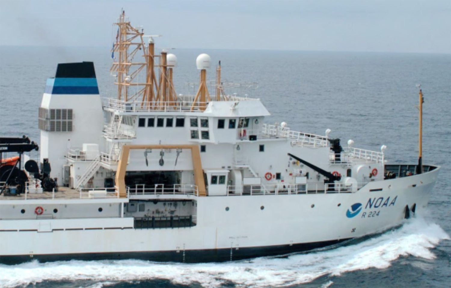 The NOAA Acoustical survey vessel Oscar Dyson sailing at sea