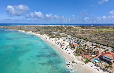 The coastline of Aruba