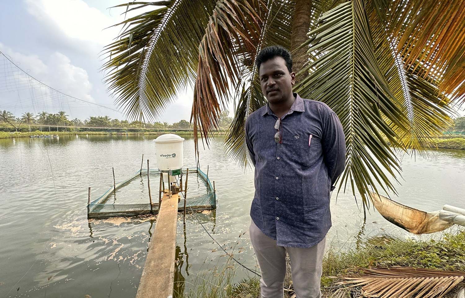 eFishery's electronic feeding system in India.