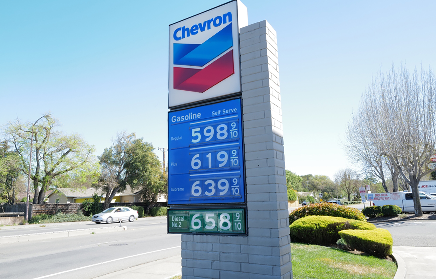 A gas pump in California